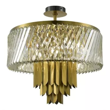 Потолочная люстра на штанге ST Luce Nari SL1635.302.09 Латунь/Прозрачный E14 9*40W