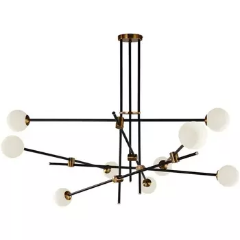 Потолочная люстра на штангеDelight Collection Bistro Globe 9389P/9 black/gold в форме шара DeLight Collection