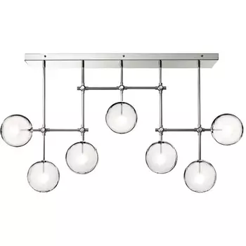Потолочная люстра на штангеDelight Collection Globe Mobile KG0835P-7A chrome в форме шара DeLight Collection