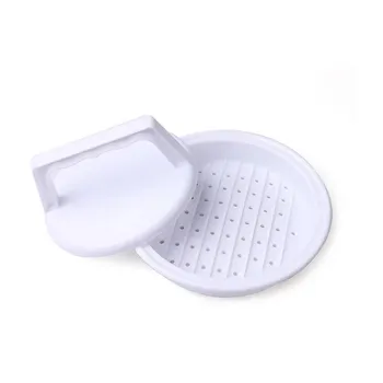 1 Set of DIY Hamburger Meat Press Tool Patties Machine Meat Burger Machine Mould Food Grade Plastic Hamburger Press белый