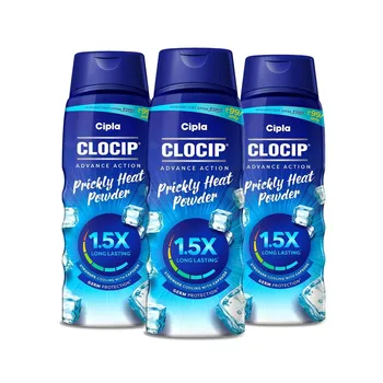 Набор порошка от потницы (3 x 150 г), Clocip Advance Action Prickly Heat Powder Set, произв. Cipla