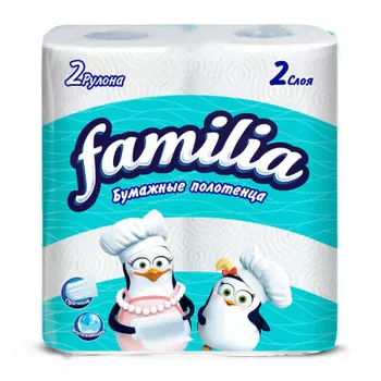Полотенца бумажные Familia 2шт 2-х слойные