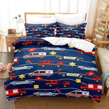 Пододеяльник/одеяло/Doona с изображением машинок с героями мультфильмов, комплект постельного белья для одного/двухместного/королевского/королевского возраста Single 135x200cm