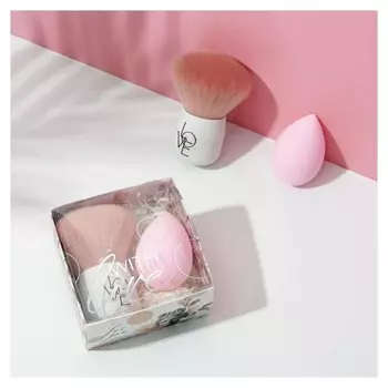 Кисть для макияжа со спонжем "С любовью" 8,9 х 4,9 х 8,9 см