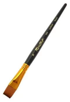 Кисть художественная Roubloff 1s25, синтетика, имитация колонка, плоская, № 16, короткая ручка