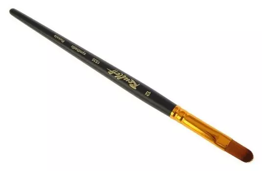 Кисть художественная Roubloff 1s35, синтетика, имитация колонка, овальная, № 12, короткая ручка