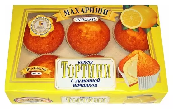 Кекс махариши с лимонной начинкой 200г