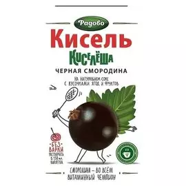 Кисель Кислеша на натуральном соке Черная смородина с кусочками ягод и фруктов