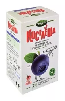 Кисель Кислеша на натуральном соке Черника с кусочками ягод и фруктов