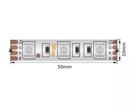 Светодиодная лента 12В 14.4Вт 3М IP66 цвет RGB SWG560-12-14.4-RGB-66-M
