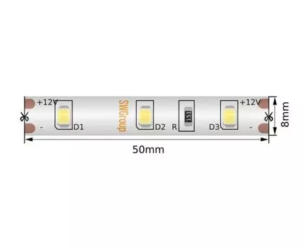 Светодиодная лента 12В IP66 3M холодное белое свечение SWG260-12-4.8-W-66-M