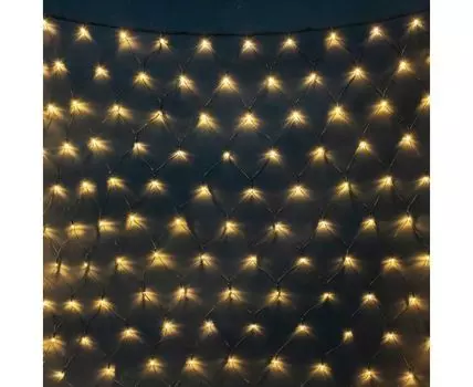 Светодиодная Сеть LTC 2 x 3 м Тепло-Белая 24В, 384 LED, Провод Чёрный ПВХ, IP54
