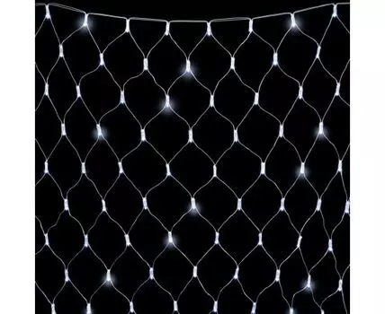 Светодиодная Сеть с Колпачком 2 x 2 м Белая с Мерцанием Белого Диода 220В, 256 LED, Провод Прозрачный ПВХ, IP65