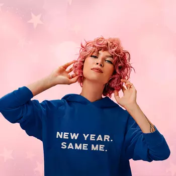 Толстовка унисекс 'New Year. Same me.' (разные размеры) / S