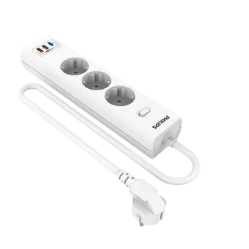 Сетевой фильтр PHILIPS, 3-розетки, 2xUSB, 1xUSB Type-C, 3 м, белый (CHP8236WB/51)