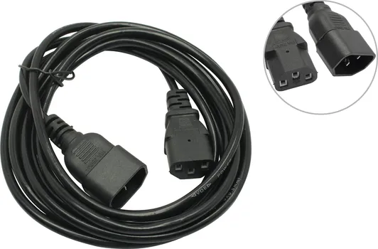 Кабель-удлинитель питания IEC-320-C13-IEC-320-C14, 1.5A, 3м, черный Aopen ACE001 (ACE001-3M)