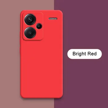 Квадратный жидкий силиконовый чехол для телефона Xiaomi Redmi Note 13 Pro Plus 360 Camera Защитная мягкая задняя крышка RedmiNote13 13Pro Сумки Redmi Note 13 5G