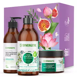 SYNERGETIC Подарочный набор Комбо для домашнего SPA для ухода за кожей рук и тела