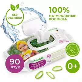 SYNERGETIC Влажные салфетки Pure&Nature "Алоэ вера и нежный хлопок" без отдушек 0+ 90.0