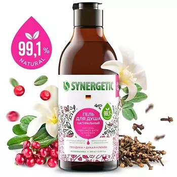 SYNERGETIC Натуральный биоразлагаемый гель для душа Гвоздика и дикая клюква 380.0