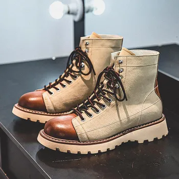 3080 Martin Boots Men s New British Retro Functional Wind Leather Boots High Street Hale Outdoor Medium Boots Men s Boots 38-Leather shoe size