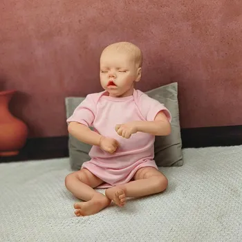 Кукла Reborn с открытым ртом, 48 см, реалистичная, настоящая мягкая на ощупь, для новорожденных, художественная кукла ручной работы, игрушка 48cm
