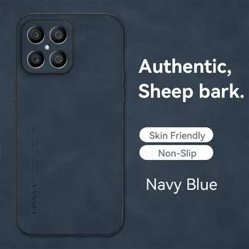 Роскошный чехол из овчины для Huawei Honor 50 Se X8 X7 X8a 4g 5g X6s X7a X9a 70 Lite 90 60 Pro, мужской ретро-задняя крышка Honor50 Honor 50 серый