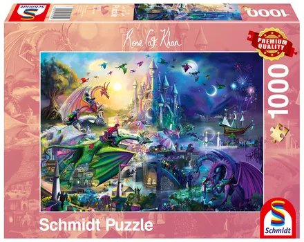 Шмидт, Пазл PQ ROSE CAT KHAN Dragon Competition, 1000 шт. Schmidt