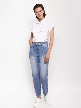 Джинсы силуэта Mom Fit