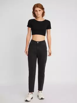 Джинсы силуэта Mom Fit с высокой посадкой