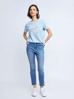 Джинсы силуэта Skinny с пуговицами