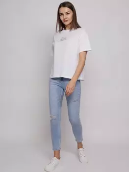 Джинсы силуэта Skinny с рваным эффектом