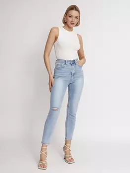 Джинсы силуэта Skinny с рваным эффектом