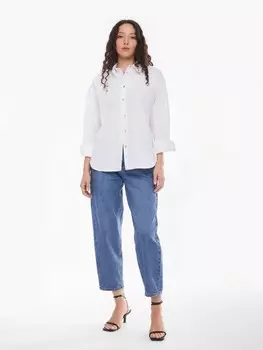 Джинсы силуэта Slouchy на резинке с высокой посадкой