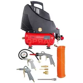Компрессор безмасляный, Fubag, Service Master Kit, 1.1 кВт, поршневой, 6 л, 180 л/мин, 8 бар, прямой, 220В/50Гц, 12 кг, 8213790KOA604
