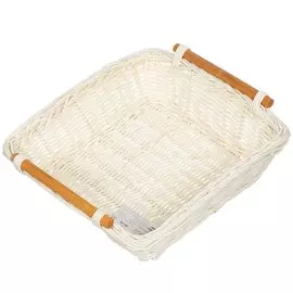 Корзина 22х22х6.5 см, плетеная, ротанг, с ручками, 06-128