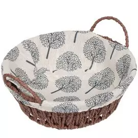 Корзина 27х25х8 см, круглая, плетеная, с ручками, Дерево, Y6-2527