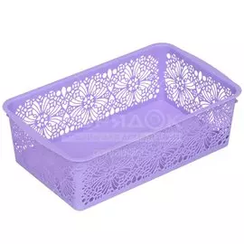 Корзина 25х15х7.5 см, прямоугольная, пластик, Бытпласт, Floral, С12875