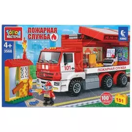 Конструктор Город мастеров Камаз мобильный штаб пожарных 3568-KK 295-036, 151 деталь