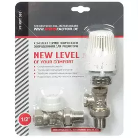 Комплект термостатический для радиатора, 1/2", прямой, ProFactor, PF RVT 385