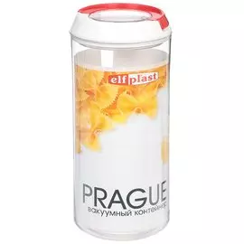 Контейнер пищевой пластик, 1.25 л, 23 см, круглый, вакуумный, Эльфпласт, Prague, 482