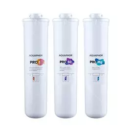 Картридж сменный Аквафор, Pro1– Pro50 – ProMg, 500010, 3 шт, регенерируемый, содержит ионообменные материалы