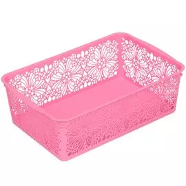 Корзина 30х19.5х9.5 см, прямоугольная, пластик, Бытпласт, Floral, С12962