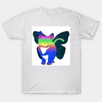 T Shirt Women Fluttercat Mystic Harajuku Print Kawaii Tshirt Summer Short Sleeve Female T-Shirt Top Tee S