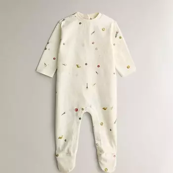 ZARA HOME Детский хлопковый комбинезон "космос"