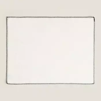 ZARA HOME Хлопковый коврик для ванной с контрастной строчкой