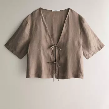 ZARA HOME Льняная рубашка с бантом