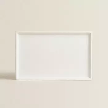 ZARA HOME Прямоугольный поднос из блестящей белой керамики для ванной 1.0