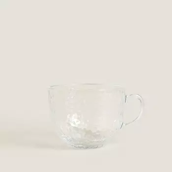 ZARA HOME Стеклянная чашка с рельефным рисунком.