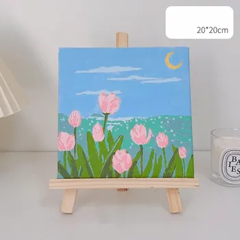 Тюльпан Diy Цифровая масляная живопись Детская ручная масляная живопись Ручная роспись Настольный пейзаж Декоративная живопись Tulip G